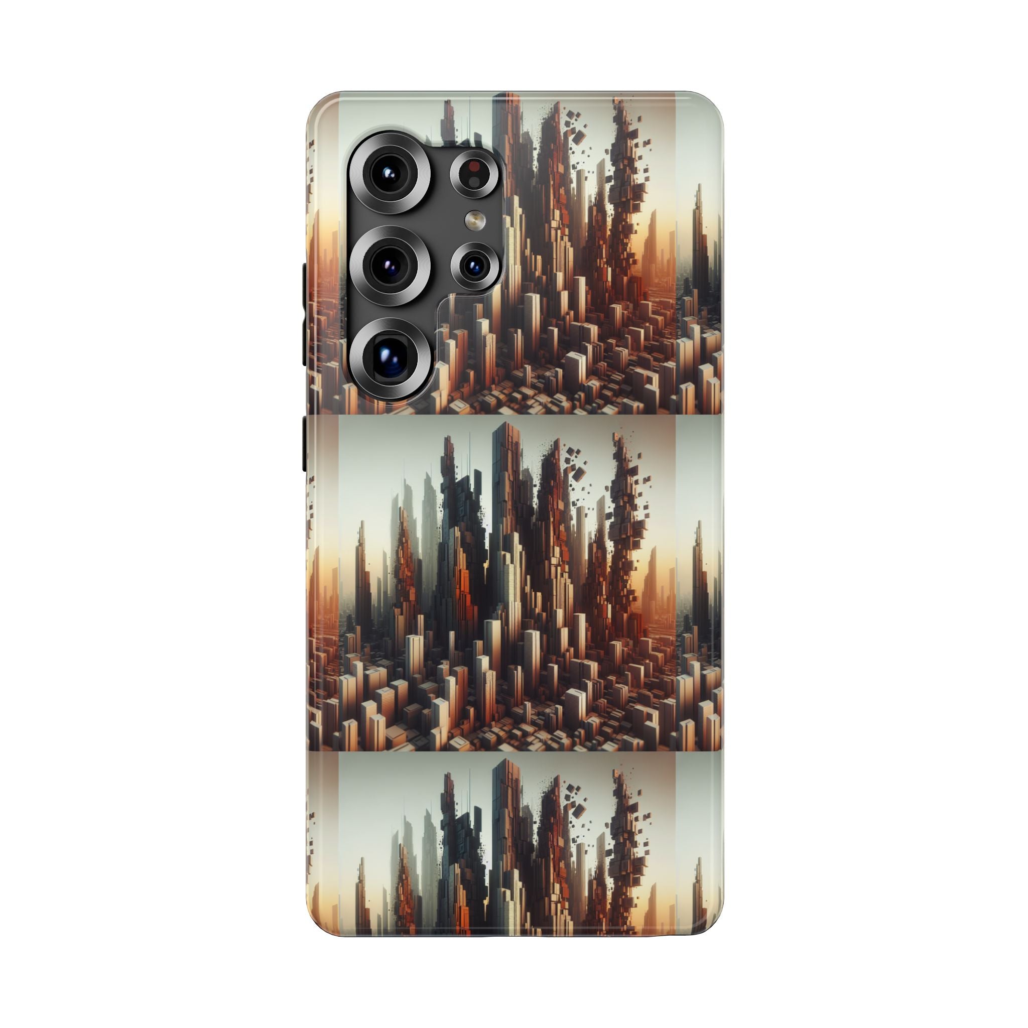 Abstract Skyline iPhone Case — Surreal Cityscape Impact-Resistant Phone Cover