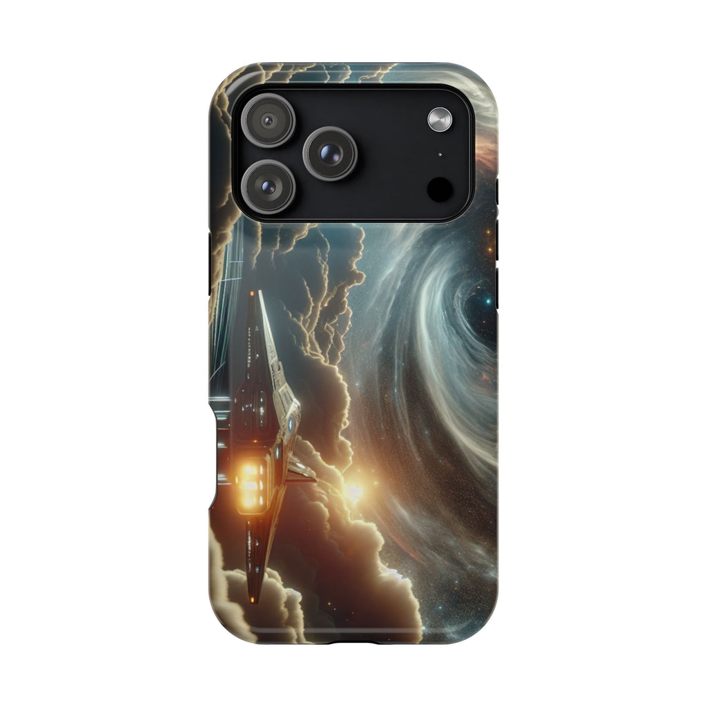 Spacecraft Vortex Phone Case — Impact-Resistant Sci‑Fi iPhone Cover