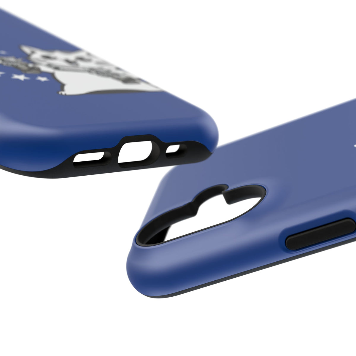 Phone Case — Blue "Pew Pew" Cat Impact-Resistant Case