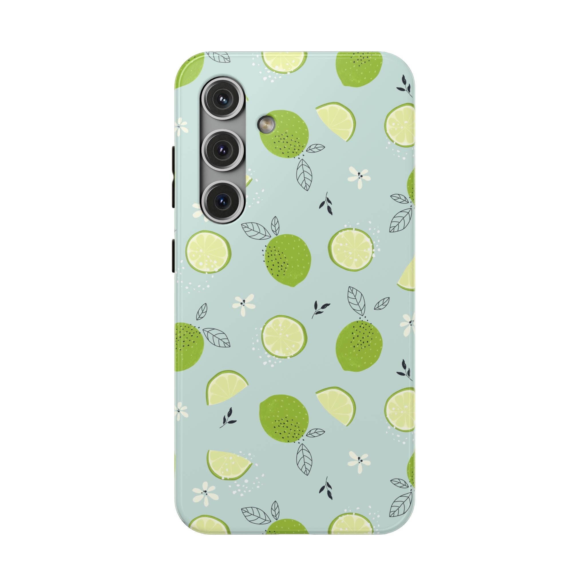 Lime Floral Phone Case, Impact-Resistant