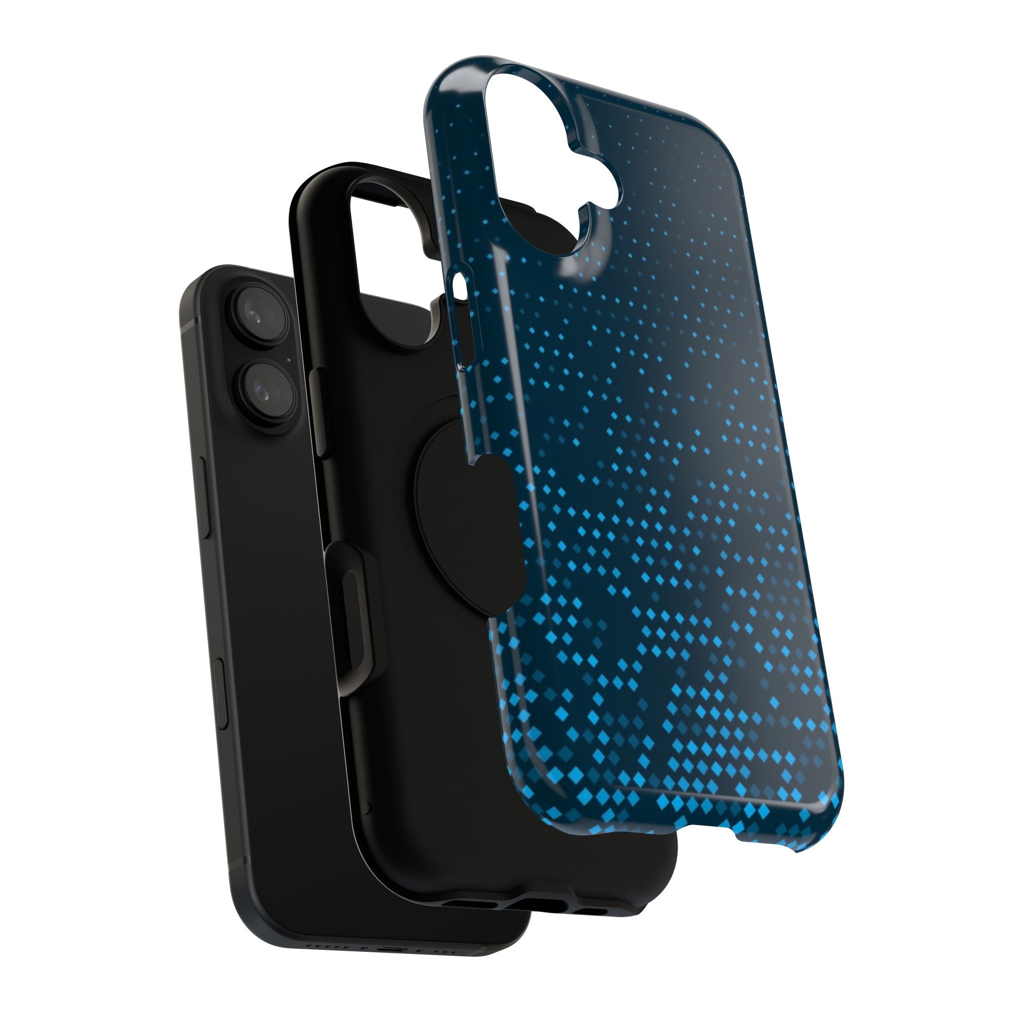 Blue Geometric Impact Resistant Phone Case
