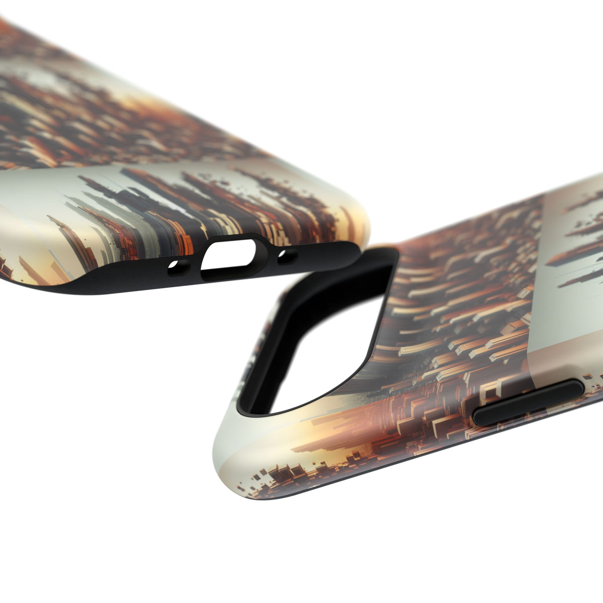 Abstract Skyline iPhone Case — Surreal Cityscape Impact-Resistant Phone Cover