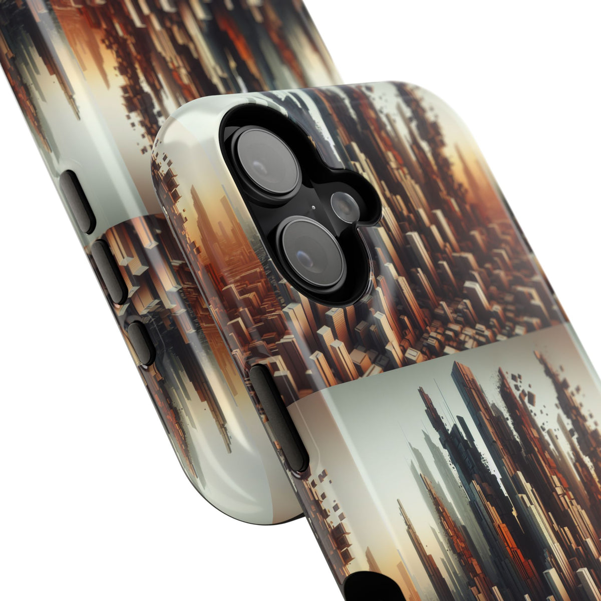 Abstract Skyline iPhone Case — Surreal Cityscape Impact-Resistant Phone Cover