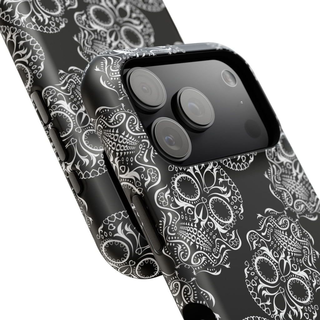 Skull Pattern Black & White Gothic Tough Cases for iPhone