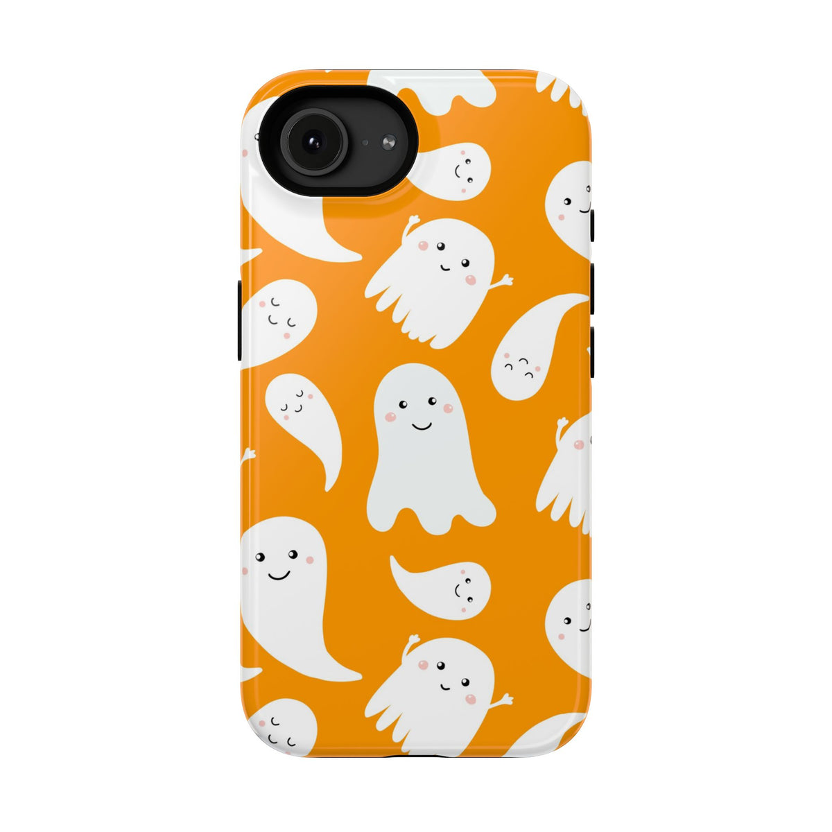 Halloween Ghosts Impact-Resistant Phone Case — Cute Orange Ghost Pattern