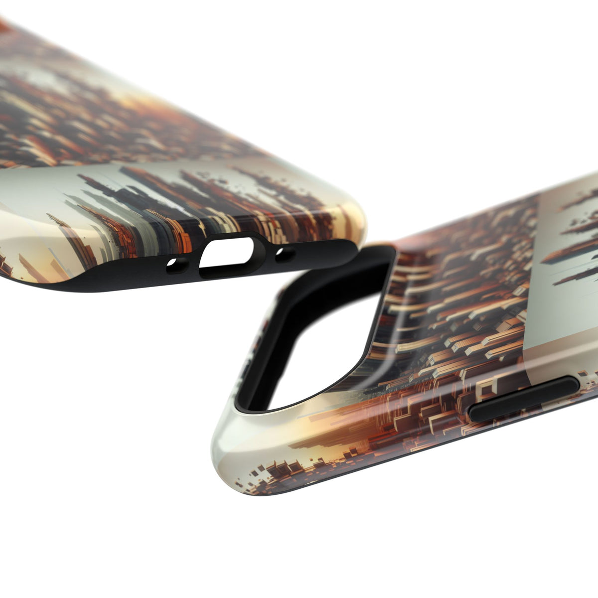 Abstract Skyline iPhone Case — Surreal Cityscape Impact-Resistant Phone Cover