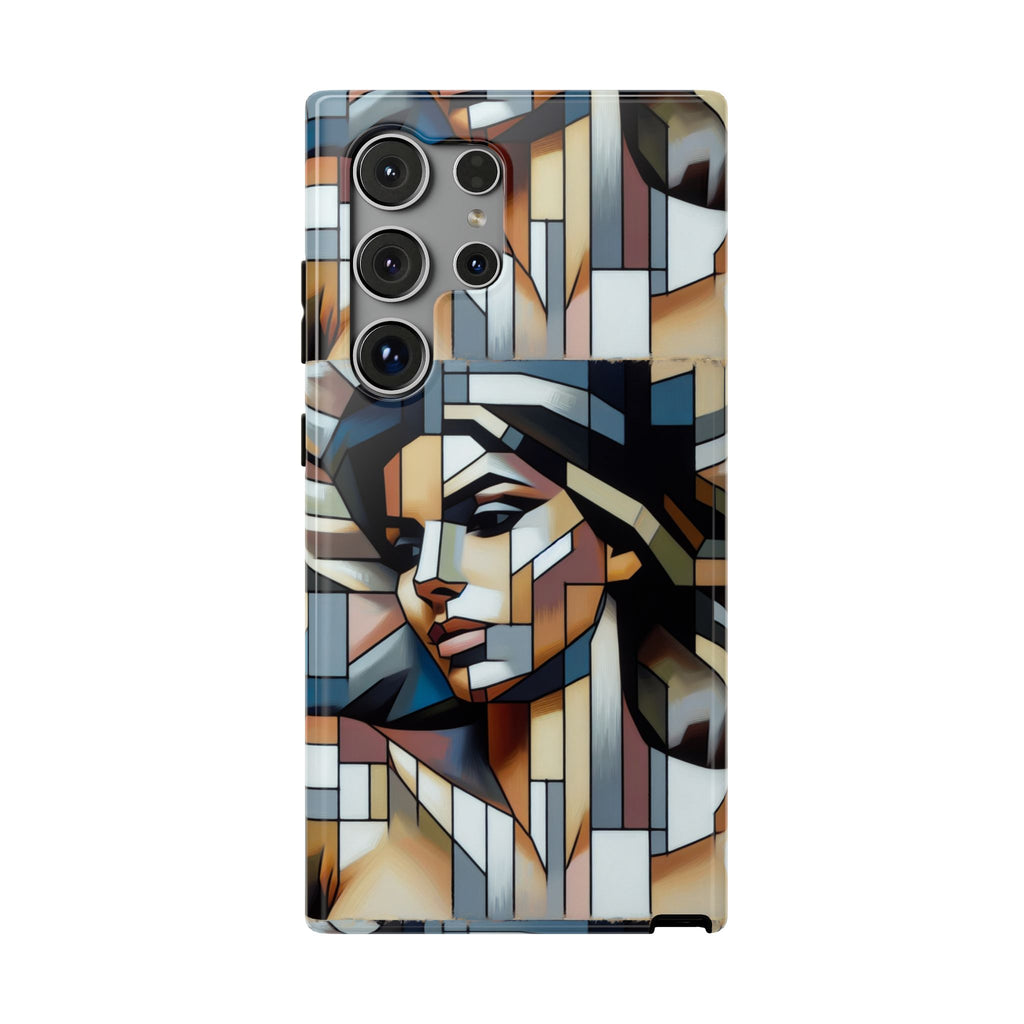Impact-Resistant Case — Geometric Stained-Glass Woman Phone Cover