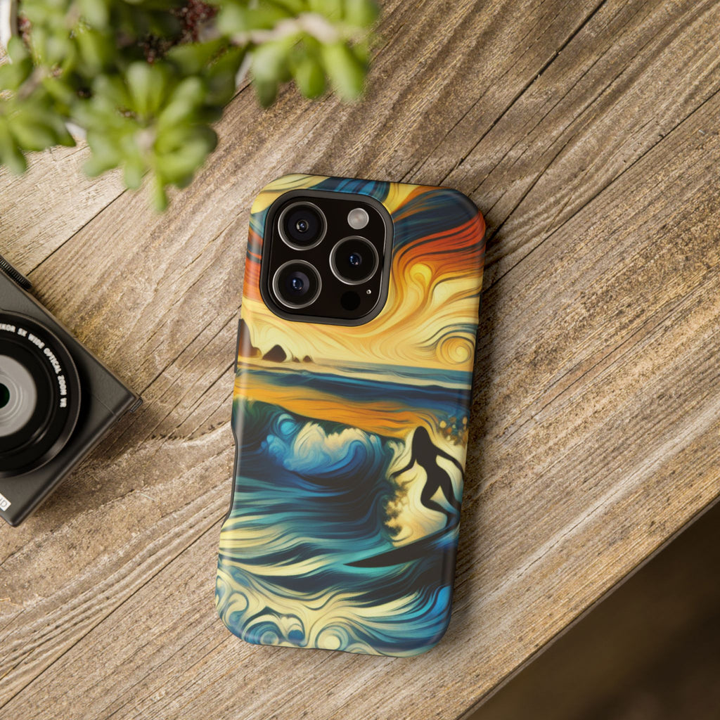 Impact Resistant Phone Case - Surfing Ocean Waves Design, Coastal Decor Gift