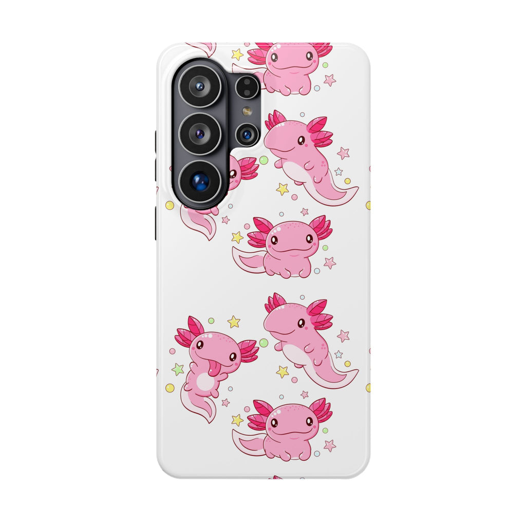 Cute Pink Axolotl Impact-Resistant Phone Case for iPhone and Galaxy