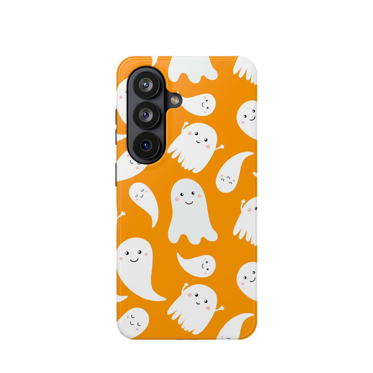 Halloween Ghosts Impact-Resistant Phone Case — Cute Orange Ghost Pattern