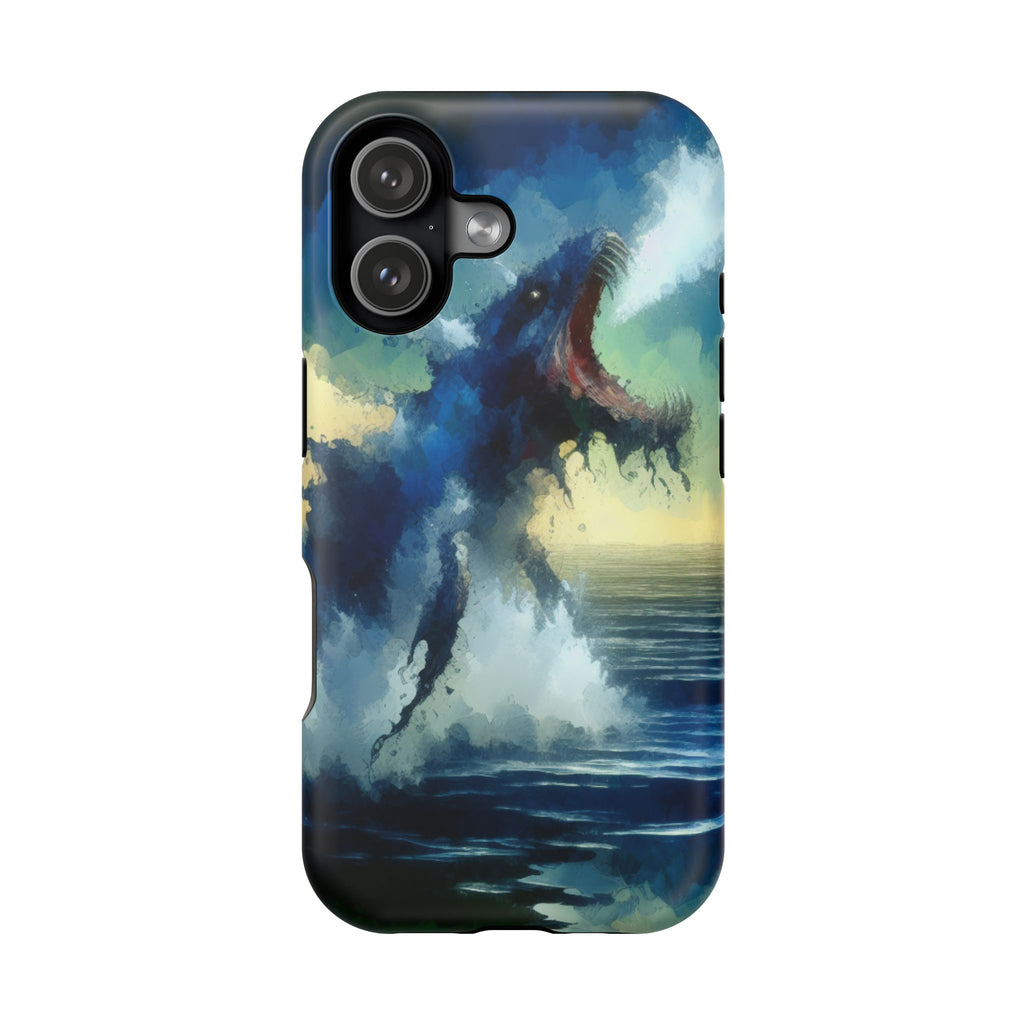 Shark Wave Impact-Resistant Phone Case — Ocean Monster Art Protective Cover