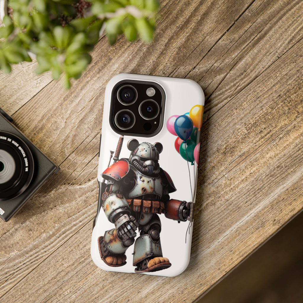 Armored Bear with Balloons Impact-Resistant Galaxy Cute Phone Cases