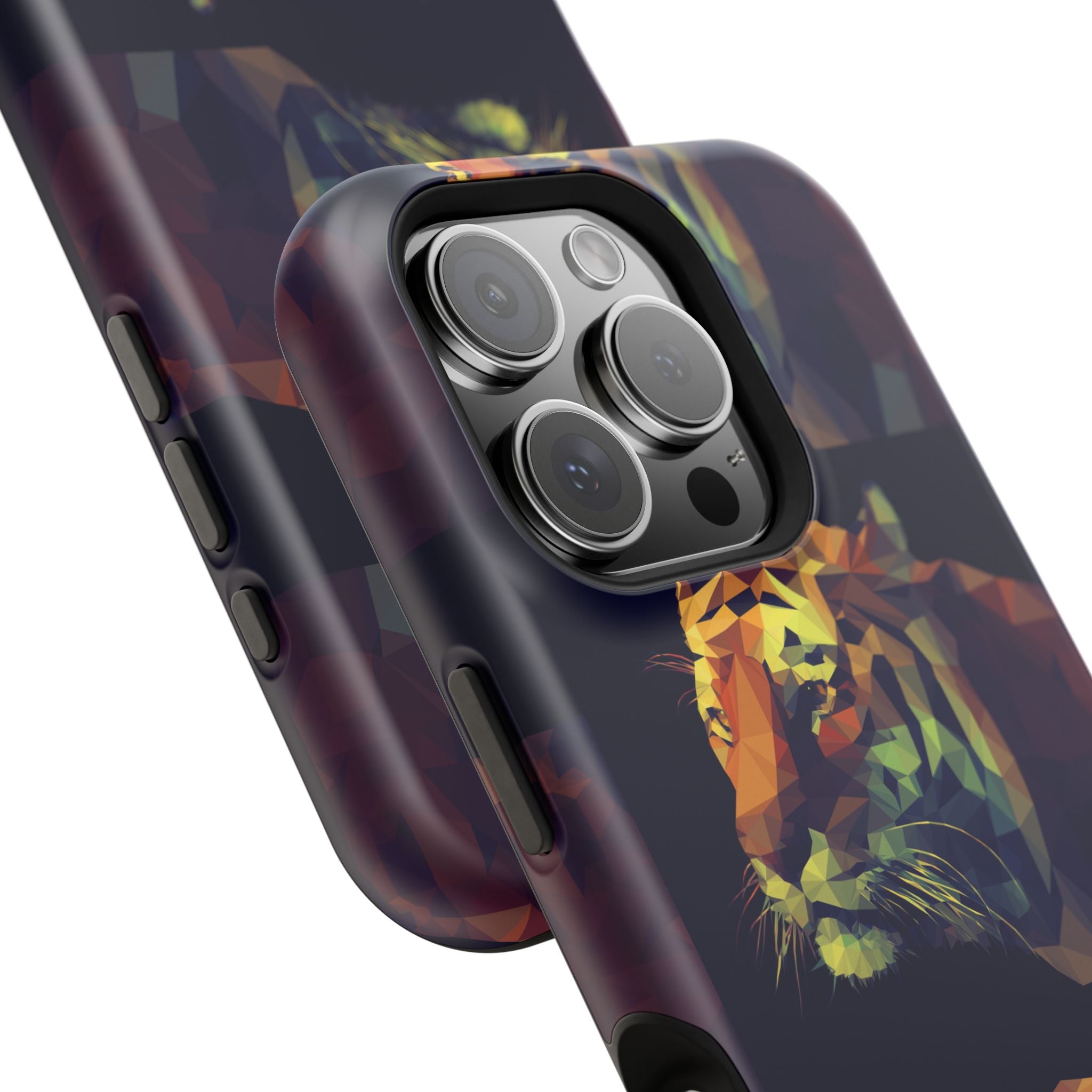 Colorful Tiger Phone Case, Impact-Resistant