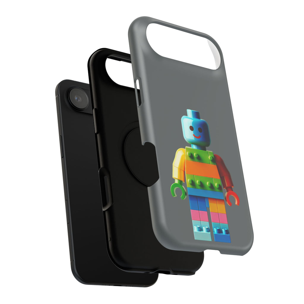 Rainbow Brick Minifigure Impact-Resistant Phone Case
