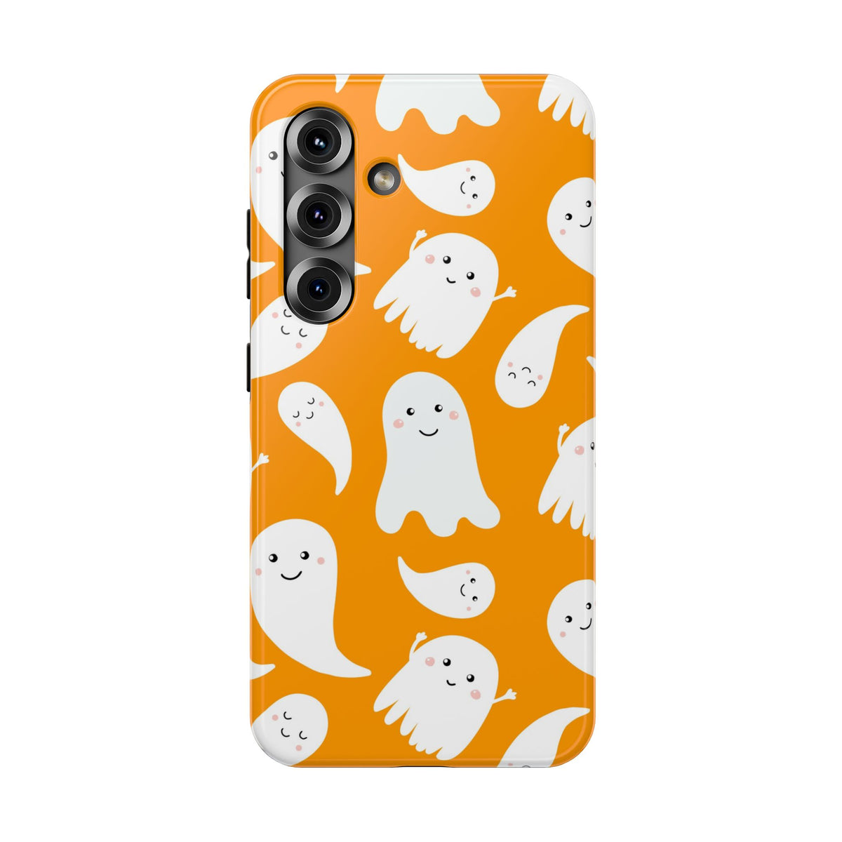Halloween Ghosts Impact-Resistant Phone Case — Cute Orange Ghost Pattern