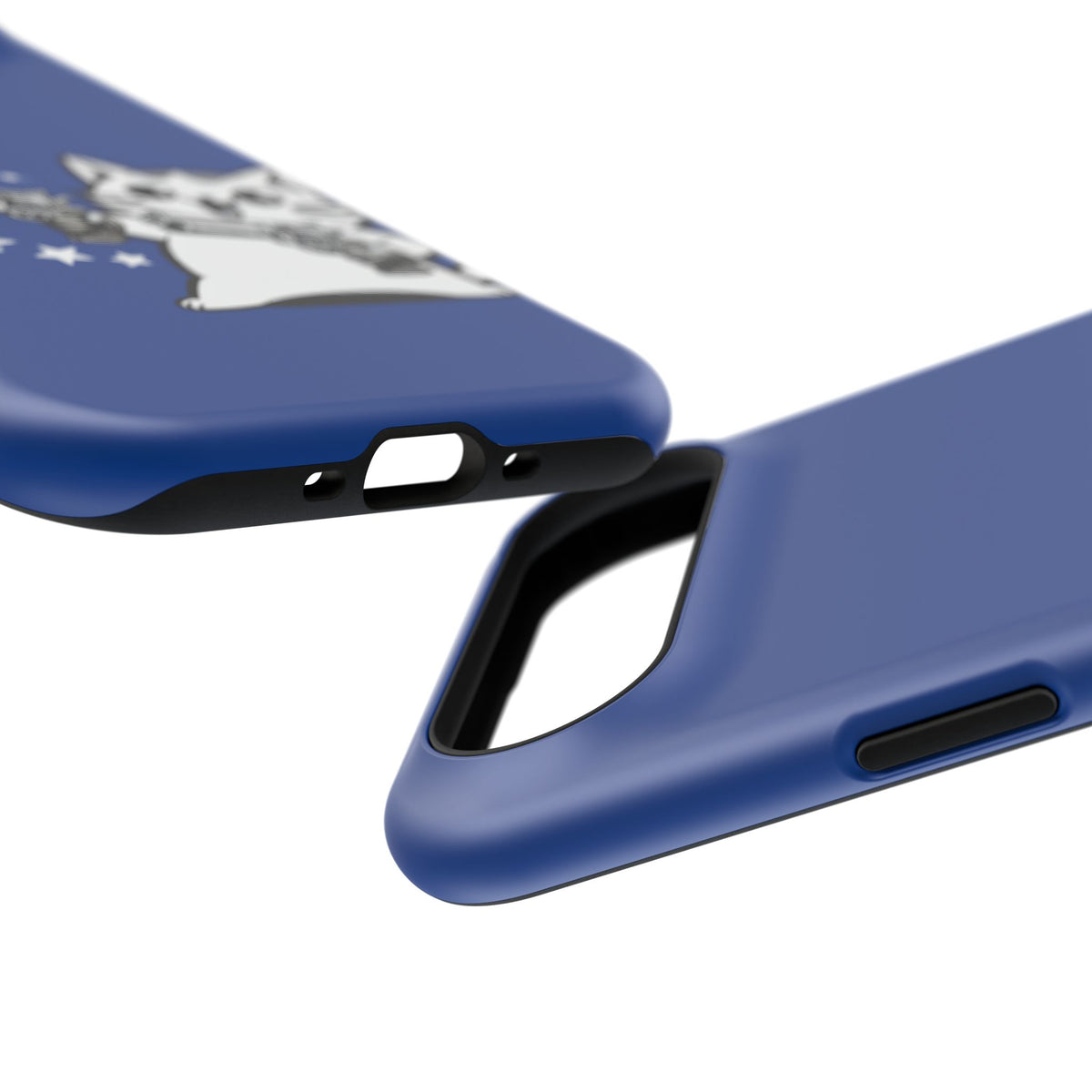 Phone Case — Blue "Pew Pew" Cat Impact-Resistant Case