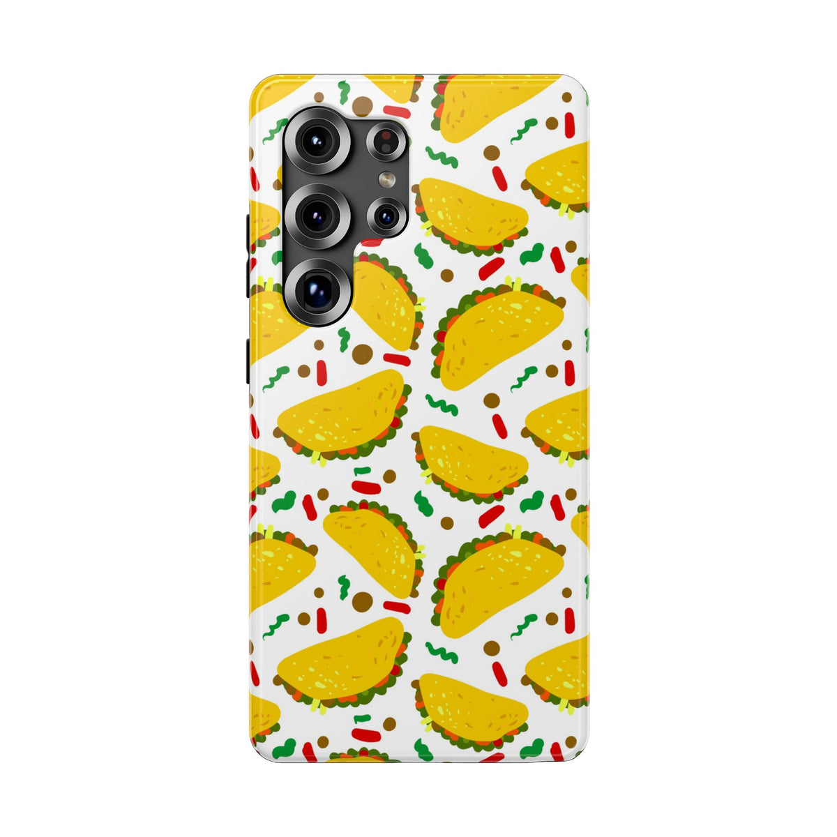 Taco Pattern Impact Phone Case — Cute Taco Print Protective Phone Cover