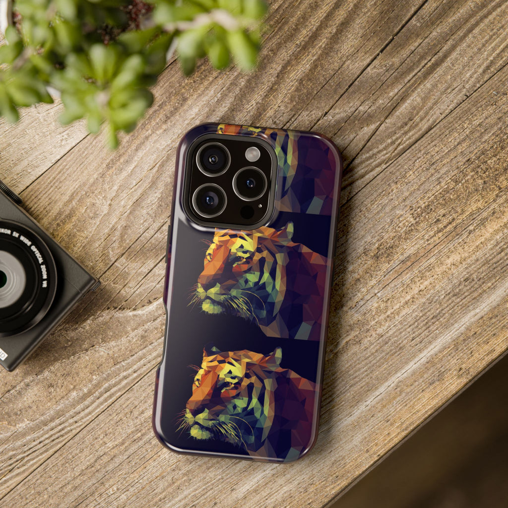 Colorful Tiger Phone Case, Impact-Resistant