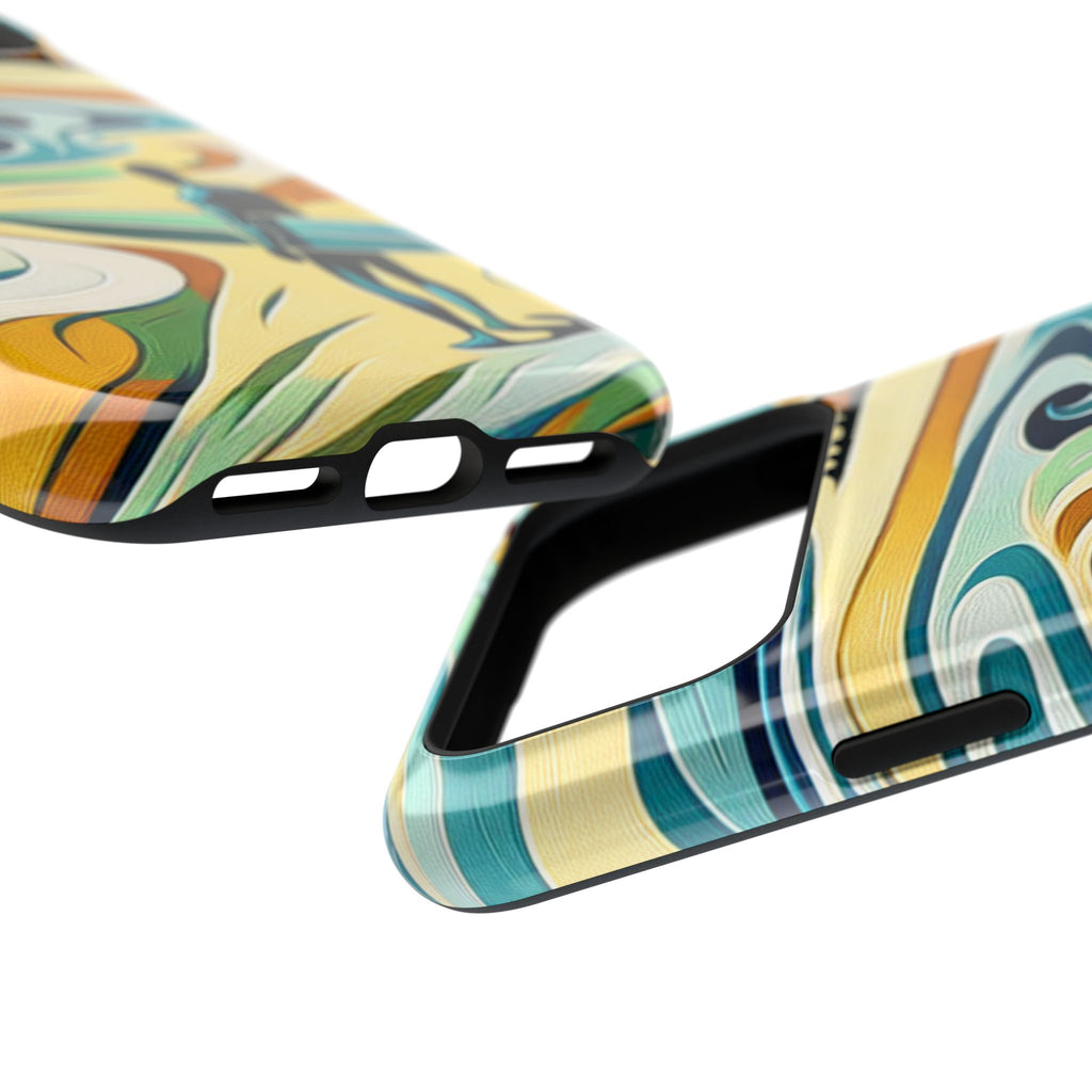 Surfboard Wave Art Phone Case — Impact-Resistant Beach Vibes iPhone Case