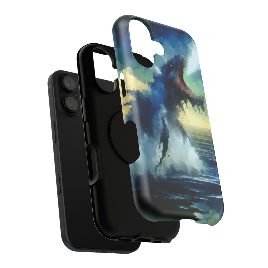 Shark Wave Impact-Resistant Phone Case — Ocean Monster Art Protective Cover