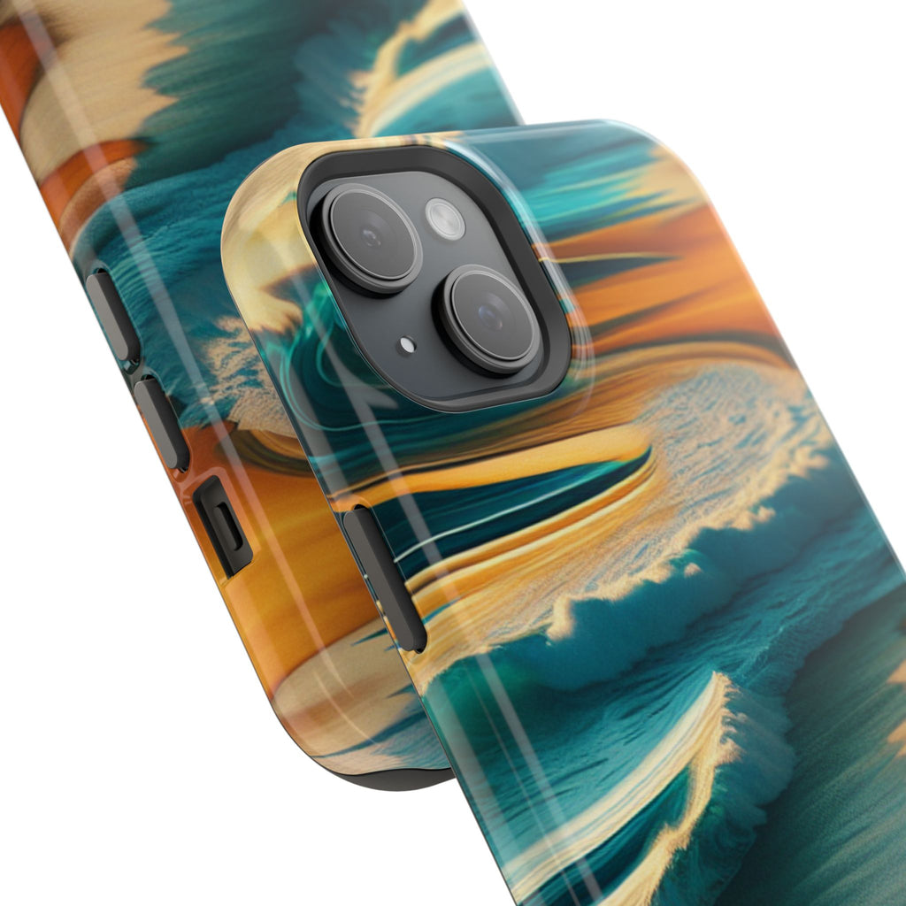 Impact Resistant Phone Case, Surf Wave Beach Lovers, Ocean Waves Design