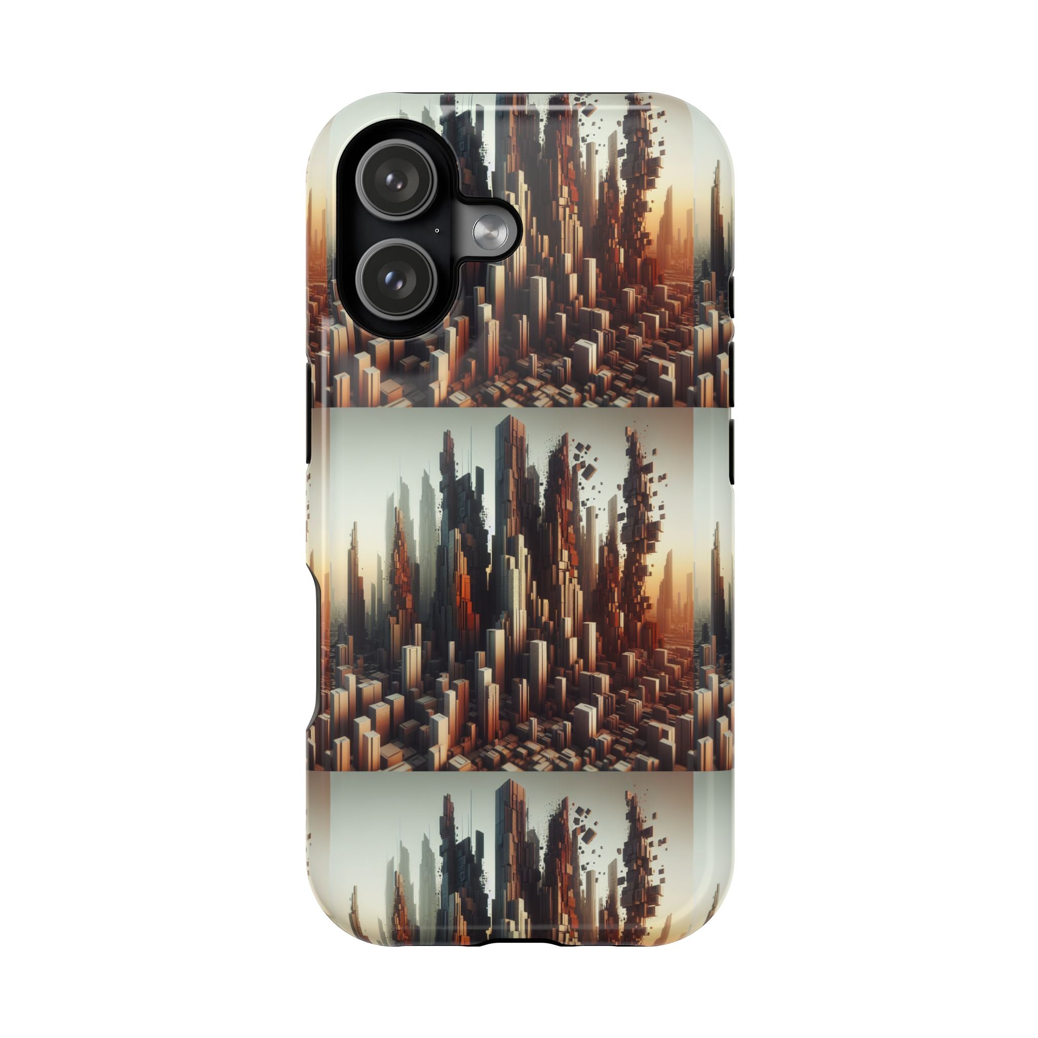Abstract Skyline iPhone Case — Surreal Cityscape Impact-Resistant Phone Cover