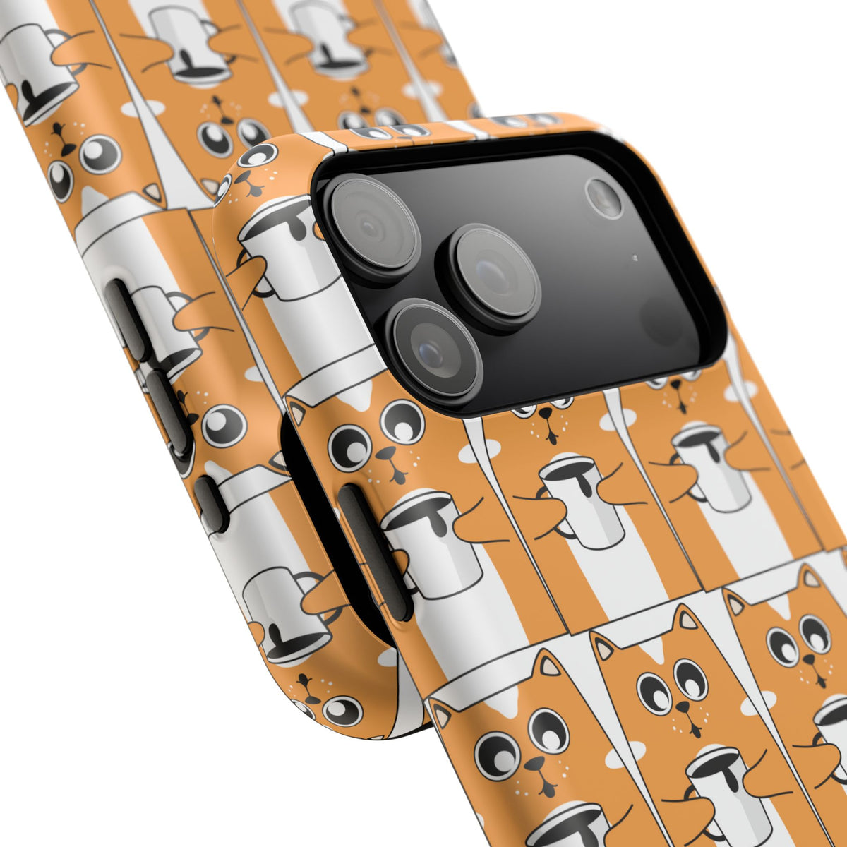 Impact-Resistant Phone Case — Cute Orange Shiba Inu Pattern