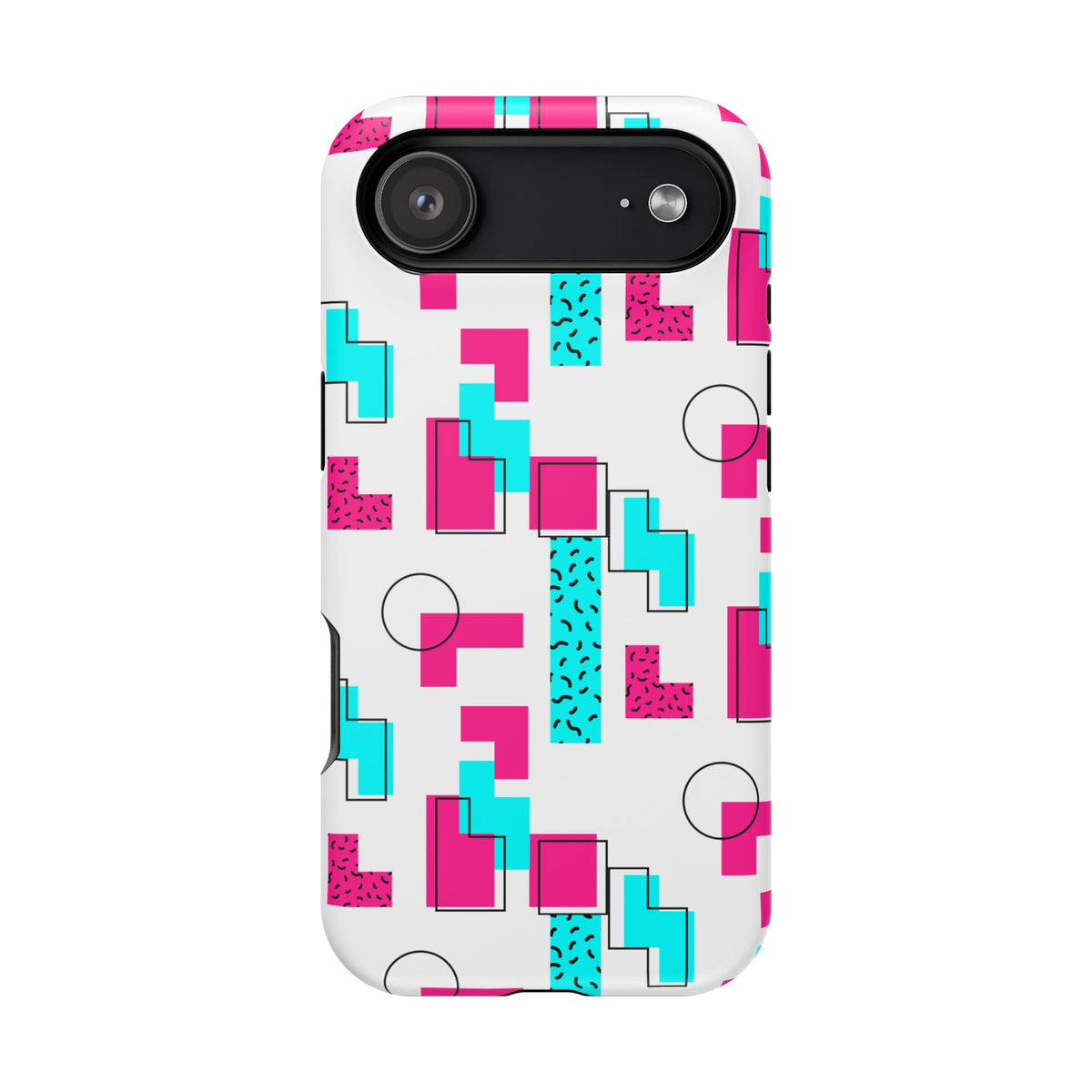 Retro Geometric Phone Case — 80s Memphis Pattern Impact-Resistant Case